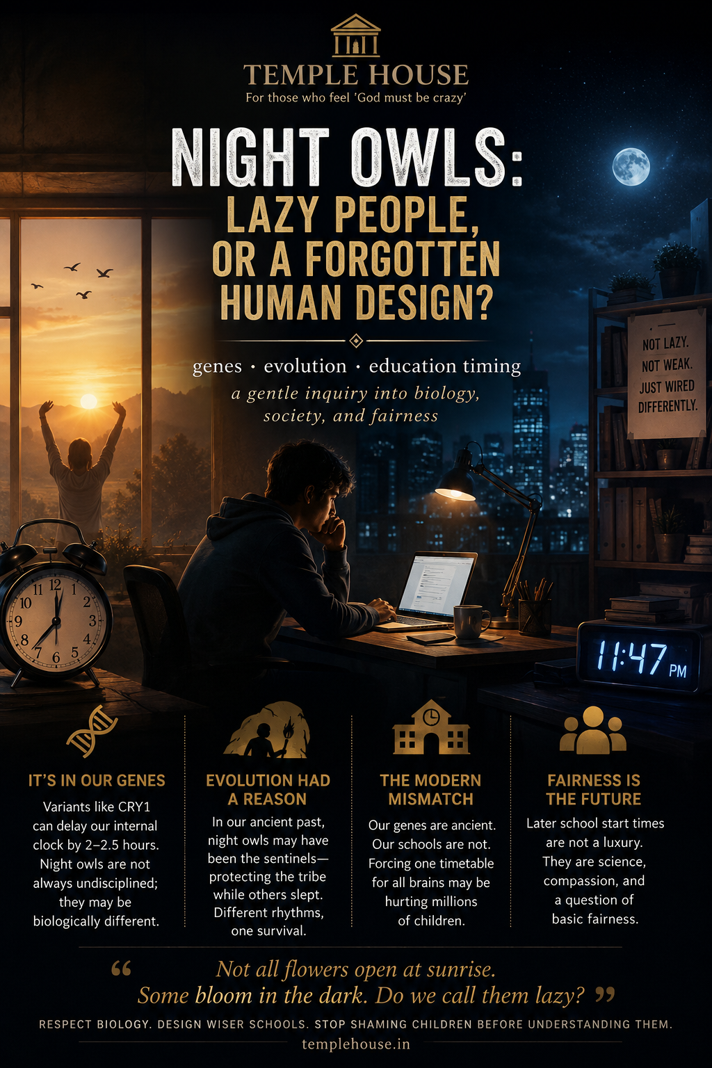 Night owls lazy people or a forgotten design?